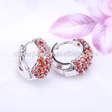 Bisuteria Fashion Garnet Zircon Huggie Pendientes